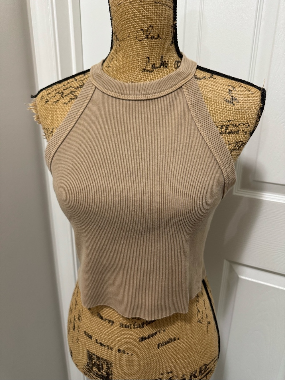 High Neck Cross Back Cropped Tank (runs big)